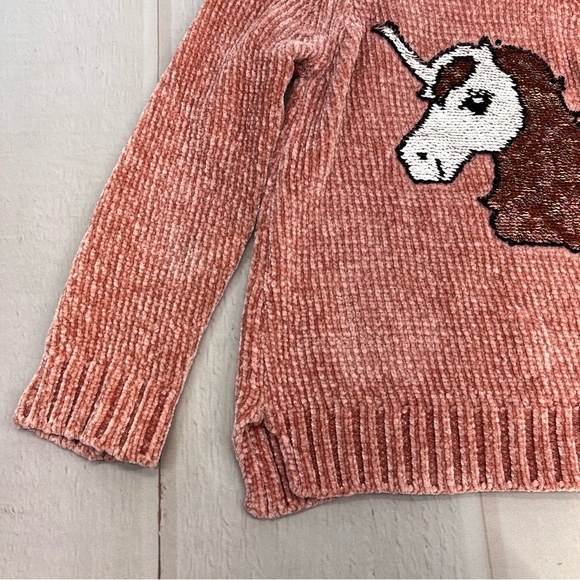 Btween Unicorn Sequin Velour Knit Sweater SIZE 8 - Picture 3 of 17